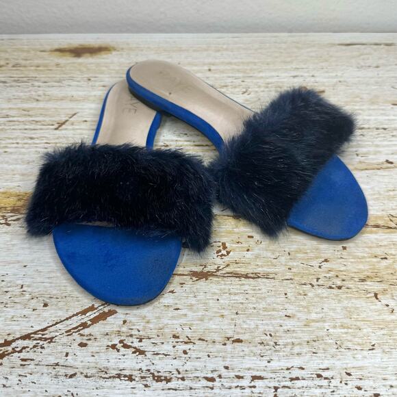 Raye Sawtelle Faux Fur Slides 6.5 - Picture 1 of 9